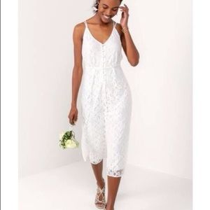 Button Front White Lace Jumpsuit